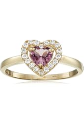 10k Yellow Gold Heart Birth Stone Ring