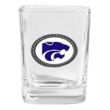 Set of 2 Kansas State Wildcats Logo Square Shot Glass - NCAA College Athletics Fan Shop Accessories