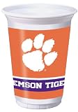 Clemson Tigers - 20 oz. Plastic Cups (8) Party Supplies