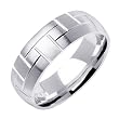 18K Handmade White Gold Comfort Fit Wedding Bands - Width: 7mm - Sizes 5-13
