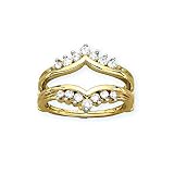 Gold Plated Sterling Silver 1/2 ct. Cubic Zirconia Ring Guard