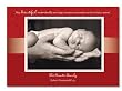 Holiday Photo Cards - 5" x 7" - Photo Red Scroll Greeting Cards Created From Your Favorite Photo - set of 20