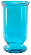 Spanish Recycled Glass Large Aqua Blue Hurricane 10"H