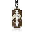 Ziovani 2-tone Razor Blade Design with Ying Yang Stainless Steel Pendant Necklace