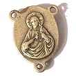Sacred Heart of Jesus - Mary center piece - Bronze (2.3cm-0.9")
