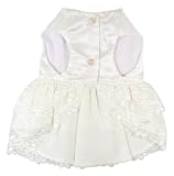 Satin Wedding Dress w/ Lace Skirt - Pearl - Small
