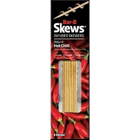 Bar-B Skews -Hot Chilli Flavour Infused BBQ Skewers - Heat Activated Marinade During Cooking