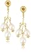 Jewelry : 14k Gold Overlay Sterling Silver White Freshwater Cultured Pearl Dangle Earrings