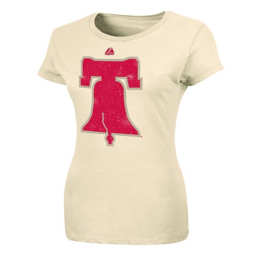 MLB Women's Philadelphia Phillies Cliff Lee Signature Series Tee (Scoured Natural, Large)
