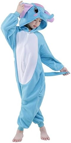 Highbest Childrens Christmas Hollowen Pajamas Sleepwear Cartoon Onesies (115(Age8-10), Elephant)