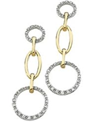14K Two-Tone Gold Diamond Earrings - 0.33 Ct. -- LIFETIME WARRANTY
