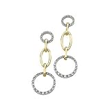 14K Two-Tone Gold Diamond Earrings - 0.33 Ct.