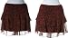 LA BELLE Floral Ruffle Chiffon Mini Skirt, Bk/Red, Size 11, V5576A-247B