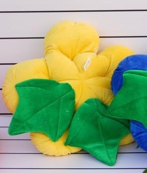 yellow stuffed plush rose flower cushion pillow gift 27cm 10"