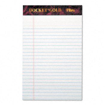 Docket Gold Perforated Pad, Legal Rule, 5 x 8, White, 12 50-Sheet Pads/Pack Docket Gold Perforated Pad, Legal Rule, 5 x 8, White, 12 50-Sheet Pads/Pack