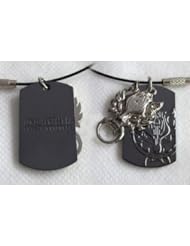 Final Fantasy 7 Advent Children Cloud Wolf Head Dual Pendant Necklace