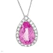Necklace With 7.50ctw Created Sapphires Well Made in White Gold Length 18in
