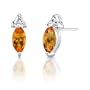 1.00 Carats Marquise Shape Citrine Earrings in Sterling Silver