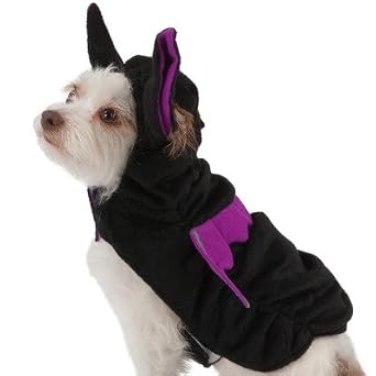 Purple & Black Pet Halloween Fluffy Bat Dog Costume