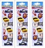 3 Strips of Pirate Party Bag Stickers - Boys Party Bag Fillers