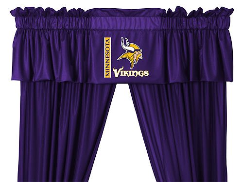 NFL Minnesota Vikings - 5pc Jersey Drapes-Curtains and Valance Set