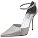 The Highest Heel Women's Slick Ankle-Strap Pump,Silver Glitter,6 M US