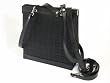 Black Leather and Silk Handbag