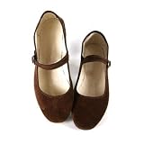 Samt-Ballerina CHINA FLAT braun