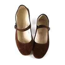 Samt-Ballerina CHINA FLAT braun