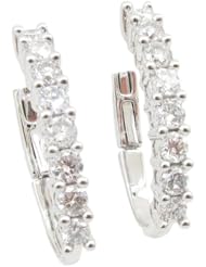 Women 14k White Gold 1.35ctw diamond Hoop earring 41 27118C Size 5.29