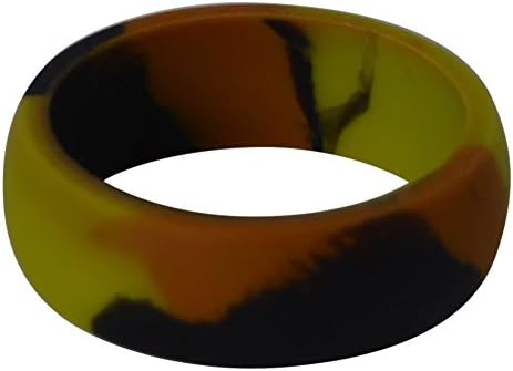 [Camo] Men's 9mm Silicone Wedding Ring by Rubber Diamonds - Great Replacement Ring for Active Lifestyles - Work, Fitness, Military (12)