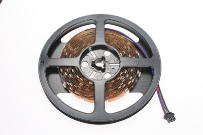 12V SMD5050 LED Tri-chip Horizontal Ribbon Flexible LED Strip Light 5M/16Ft Waterproof - RGB Color Changing with Remote Control