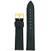 Genuine Leather Watch Band Black Semi Gloss Finish 20mm