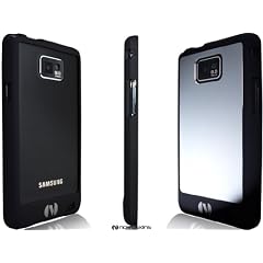 Samsung Galaxy S 2 II i9100 Novoskins UmiX Ultra Thin Bumper Hard Back Case Schwarz und Silber Chrom (Black and Chrome)