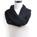 Knitted Solid Color Acrylic & Wool Thin Infinity Scarf, Black