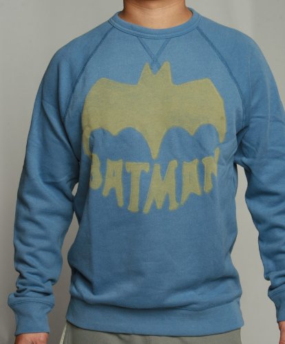 Junk Food Clothing Men's Batman Soft Vintage Pullover Sweater (Medium)