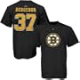 Reebok Boston Bruins #37 Patrice Bergeron Black Player T-shirt (Medium)