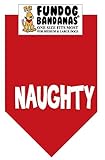 BANDANA - Naughty (Christmas) for Medium to Large Dogs - red