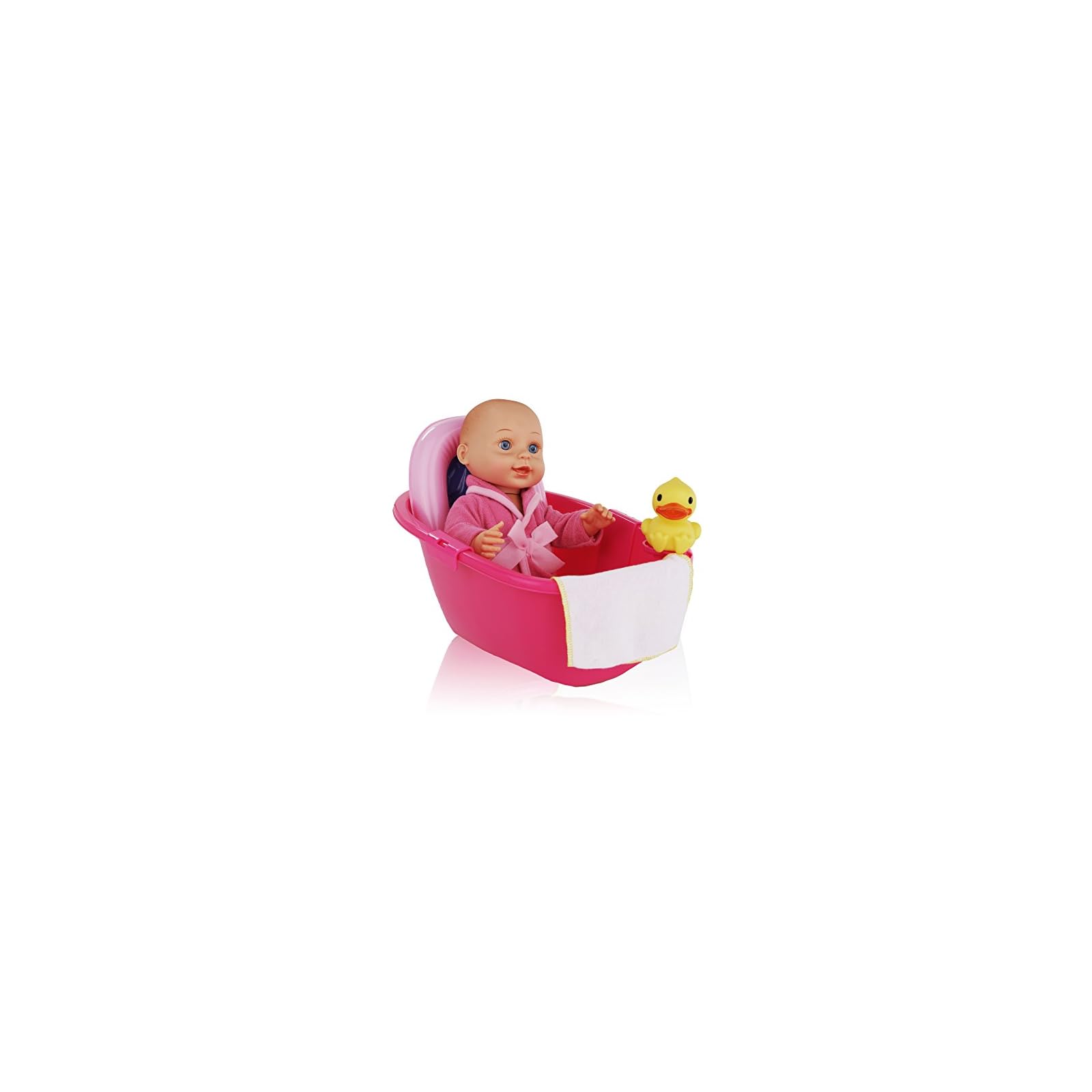 Super Cute 14" White Bathtime Baby Doll, Complete Bathtub Set