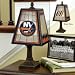 NEW YORK ISLANDERS Team Logo Hand Painted ART-GLASS TABLE LAMP (14 Tall with 7 Wide Glass Shade)