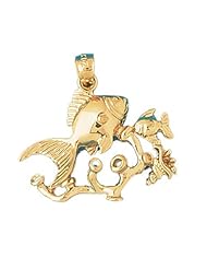Dazzlers Solid 14 karats Gold Angelfish Goldfish Charm Pendant available in three colors from jewelsberry (weights: 3.8 grams only)