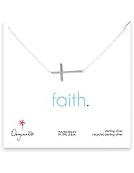 Dogeared Large Sideways Cross Necklace, Sterling Silver
