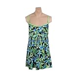It Figures Slender Thighs Collection Tropical Brazil Print Drawstring Swimdress Swimsuit