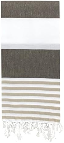 Softest 100% Turkish Towel ~ Pestemal ~ 69"x39" ~ for Bath Beach Sauna Yoga Baby~Woven in Turkey~Super Absorbent and Soft (Brown)