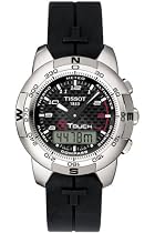 Tissot Men's T-Touch Polished Titanium Black Rubber Watch #T33.7.898.92