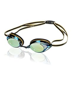 Speedo Vanquisher 2.0 Mirrored Swim Goggle, Black/Gold