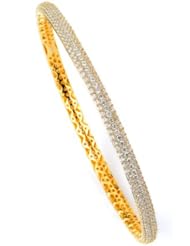 Sterling Silver Cubic Zirconium Silver Yellow and Black Bangle