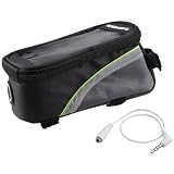 IMAGE® Large Size Bicycle Bike Front Frame Tube Waterproof PVC Storage Bag Pouch Green Black For 4.2 inch Cell Phone Android Phone and Others