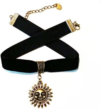 Solar Pendant Choker Necklace Antique Fashion Vintage Style for Women
