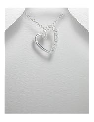 Heart CZ Pendant Necklace In 92.5 Sterling Silver